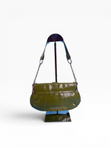 Rocawear Olive Patent Flap Shoulder Bag