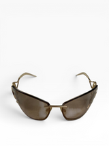 Roberto Cavalli Y2K Gold Serpent Sunglasses with Pearl Tips