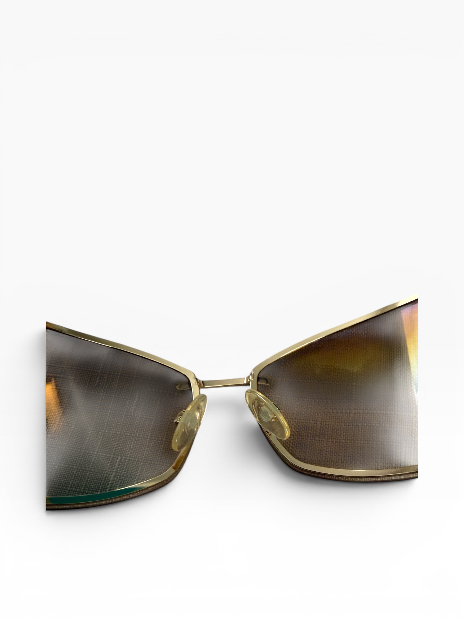 Roberto Cavalli Y2K Gold Serpent Sunglasses with Pearl Tips