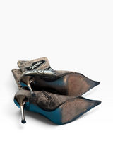 El Dantés SS06 Patchwork Linen Stiletto Boots