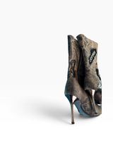 El Dantés SS06 Patchwork Linen Stiletto Boots
