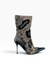 El Dantés SS06 Patchwork Linen Stiletto Boots