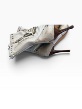 El Dantés White Studded Chain Boots