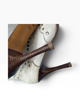 El Dantés White Studded Chain Boots