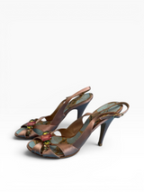 Giuseppe Zanotti Jeweled Blush Satin Slingbacks