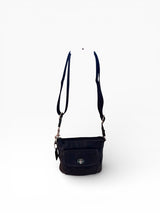 Coach Black Leather Crossbody Bag with Turnlock Pocket