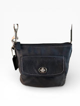 Coach Black Leather Crossbody Bag with Turnlock Pocket