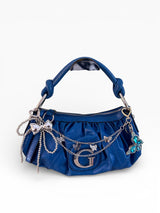 Guess Blue Embossed G Logo Shoulder Bag