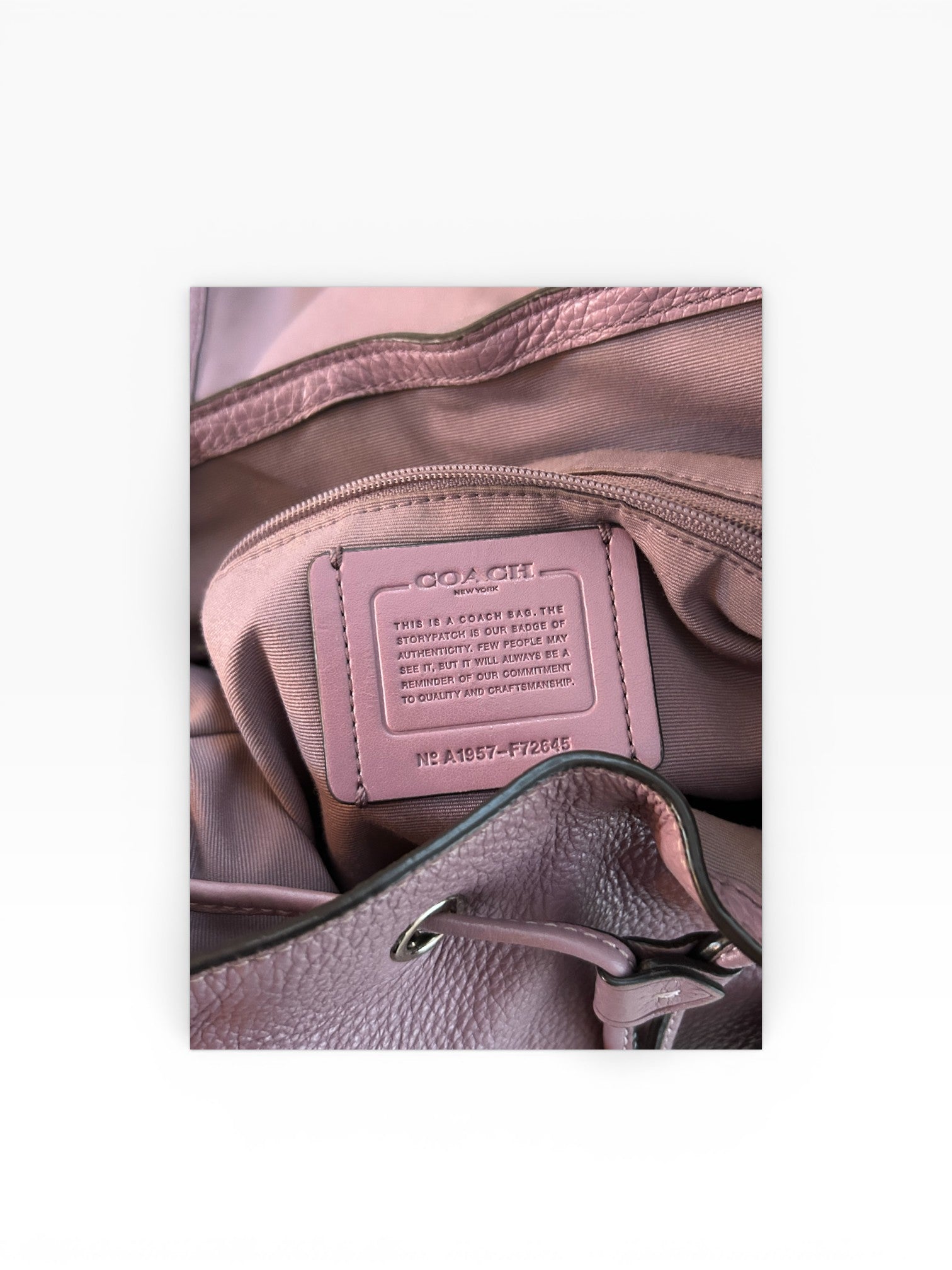 Coach Elle Leather Backpack in Lilac Plum