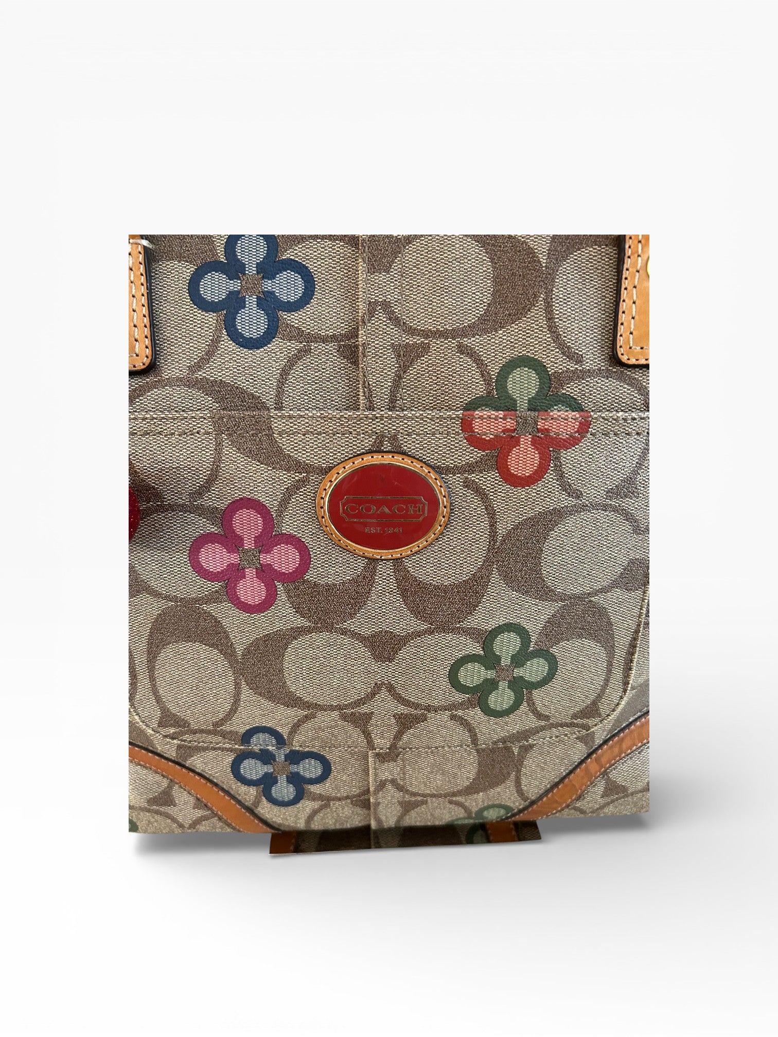 Coach Peyton Signature Multicolor Floral Tote