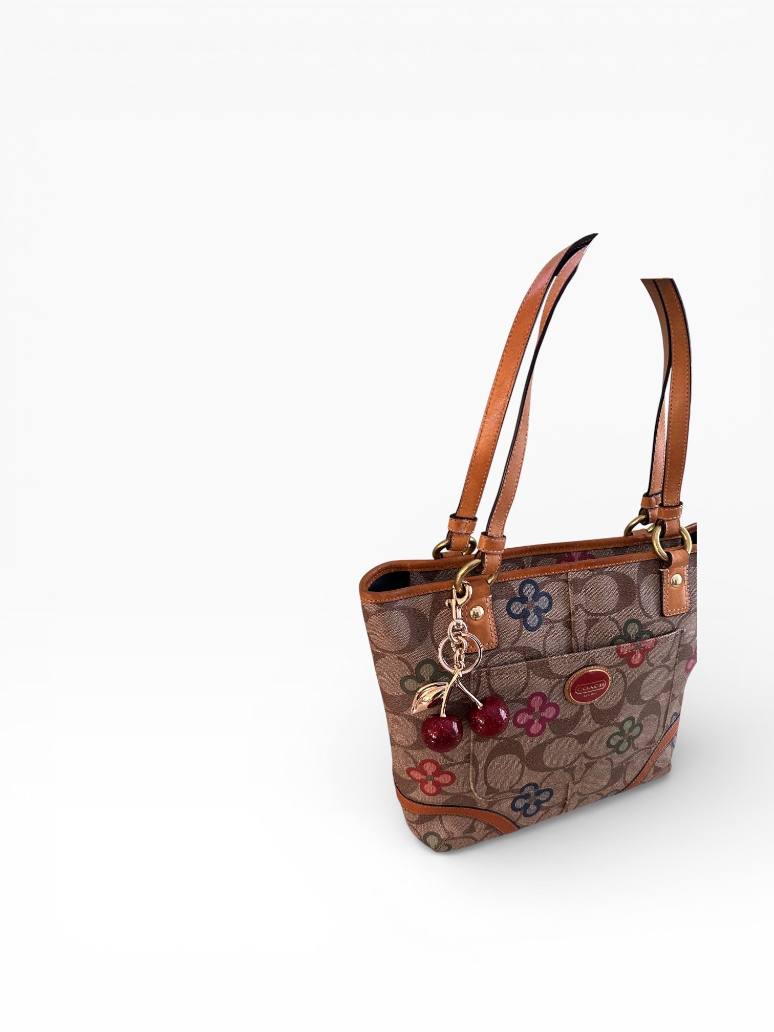 Coach Peyton Signature Multicolor Floral Tote