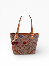 Coach Peyton Signature Multicolor Floral Tote