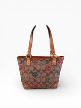 Coach Peyton Signature Multicolor Floral Tote
