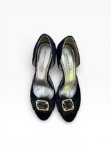 House of Deréon Navy Velvet Heels
