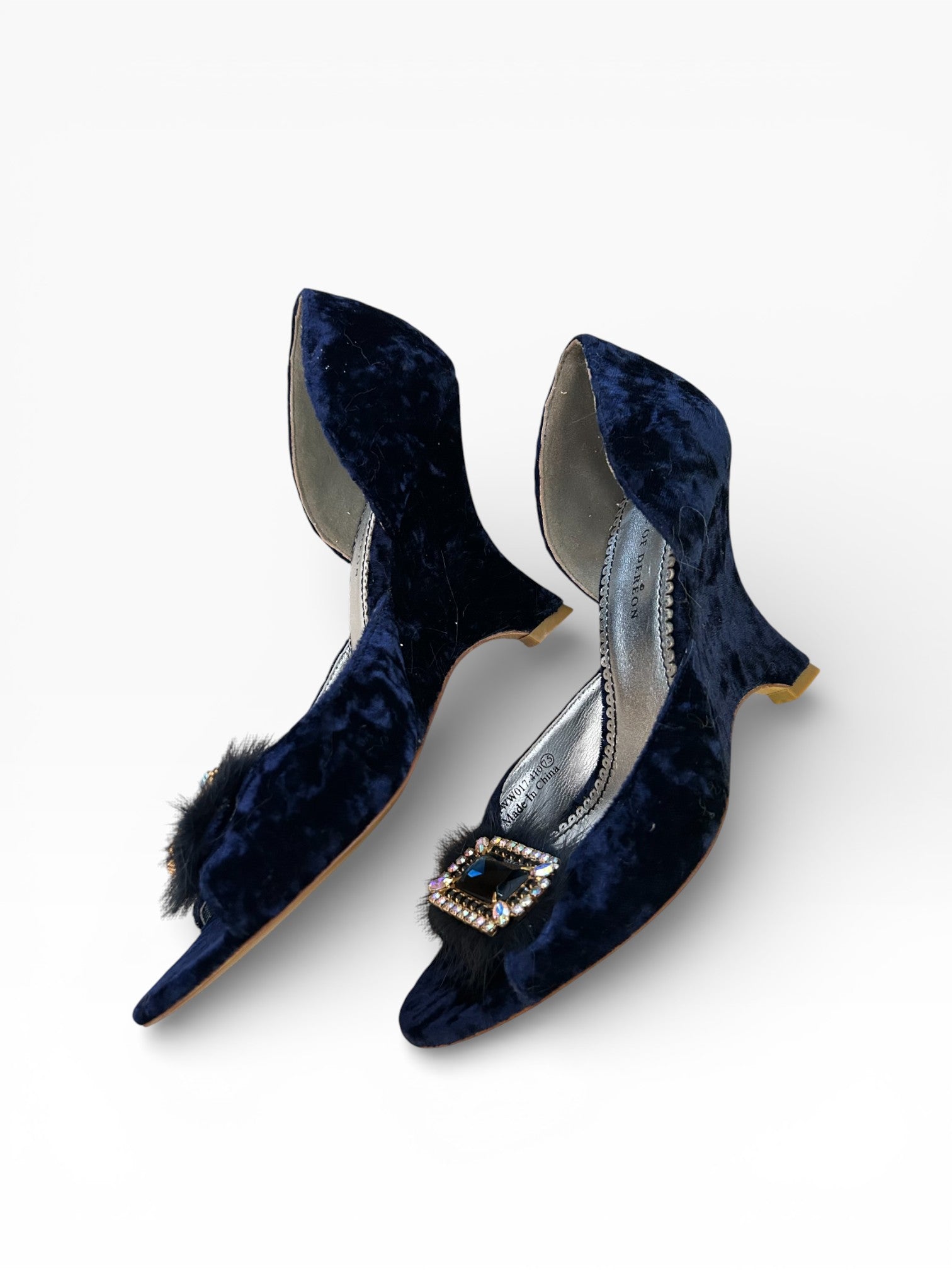 House of Deréon Navy Velvet Heels
