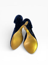 House of Deréon Navy Velvet Heels