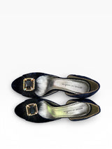 House of Deréon Navy Velvet Heels