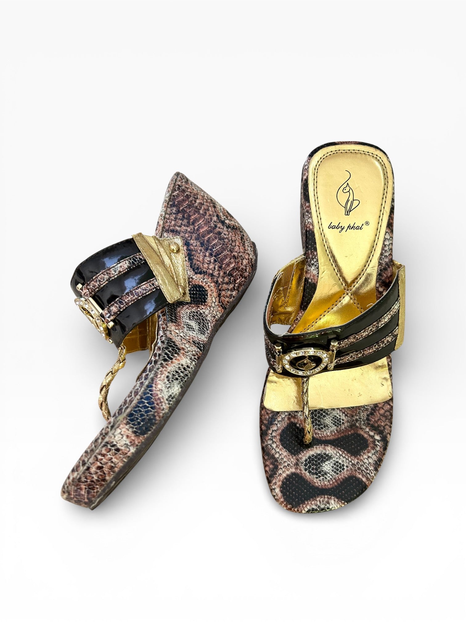 Baby Phat Snakeskin Wedges