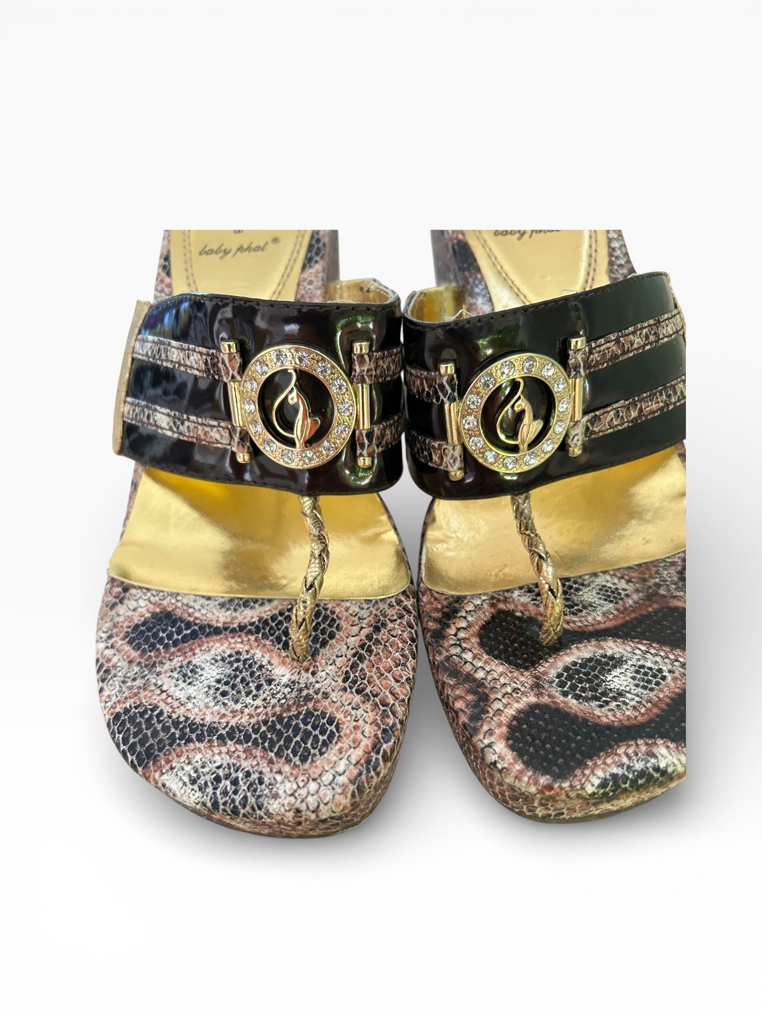 Baby Phat Snakeskin Wedges