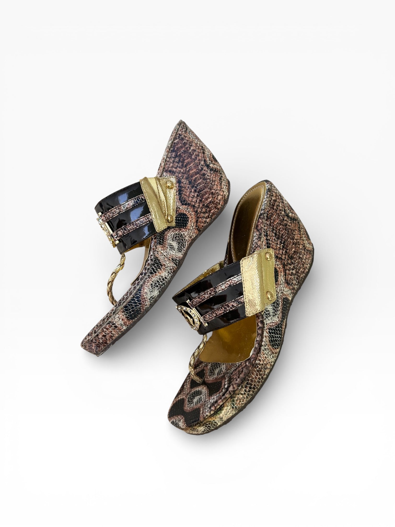 Baby Phat Snakeskin Wedges