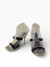 Baby Phat Silver Chrome Stiletto Sandals