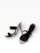 Baby Phat Silver Chrome Stiletto Sandals