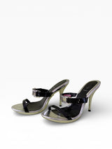 Baby Phat Silver Chrome Stiletto Sandals