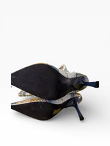 Jeffrey Campbell Python Denim Lace Embellished Knee-High Boots