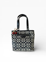Coach Signature Canvas Tote Bag with Cherry Charm