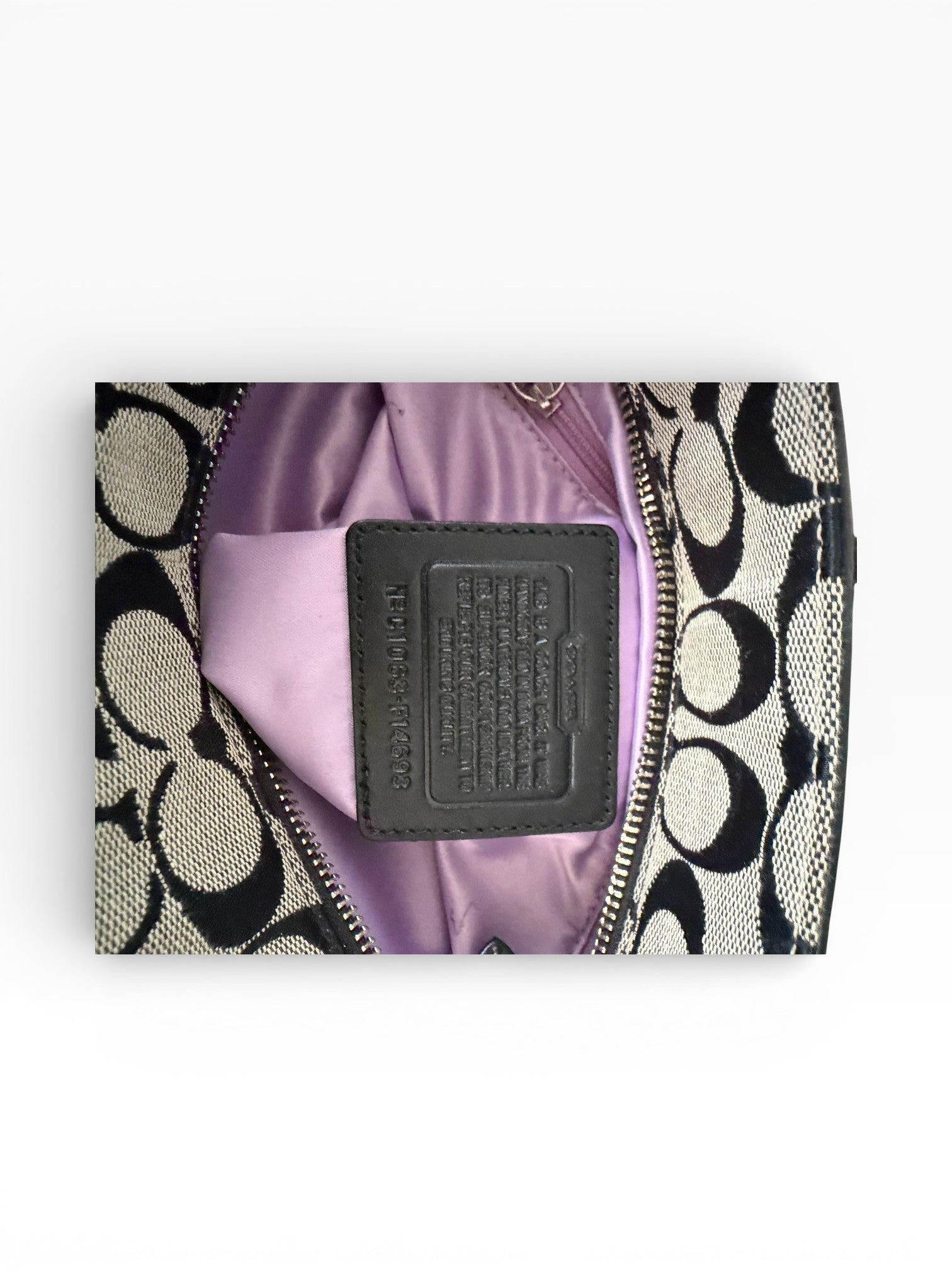 Coach Signature Canvas Tote Bag with Cherry Charm