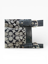 Coach Signature Canvas Shoulder Bag with Buckle Details