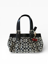 Coach Signature Canvas Shoulder Bag with Buckle Details