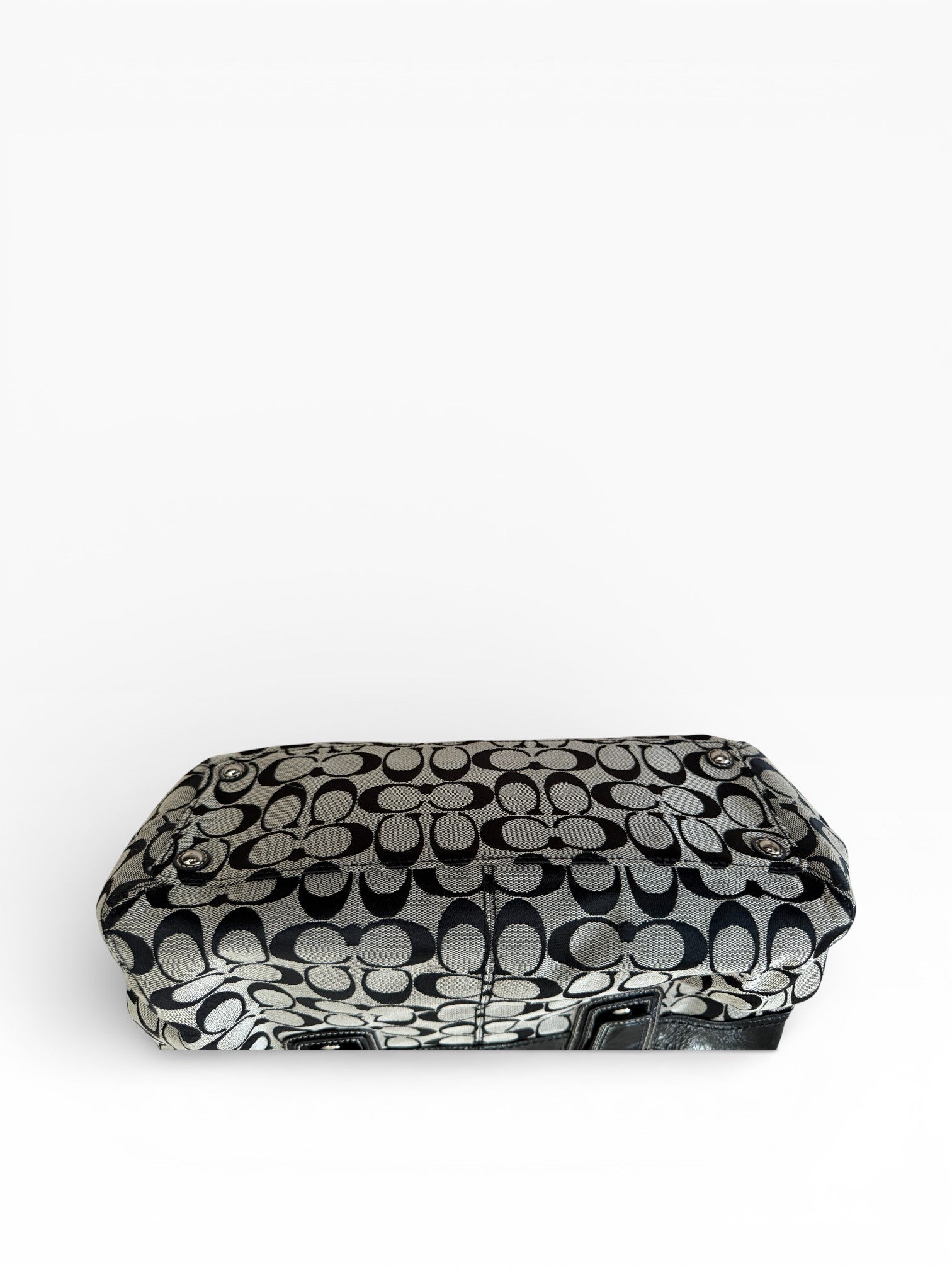 Coach Signature Canvas Shoulder Bag with Buckle Details