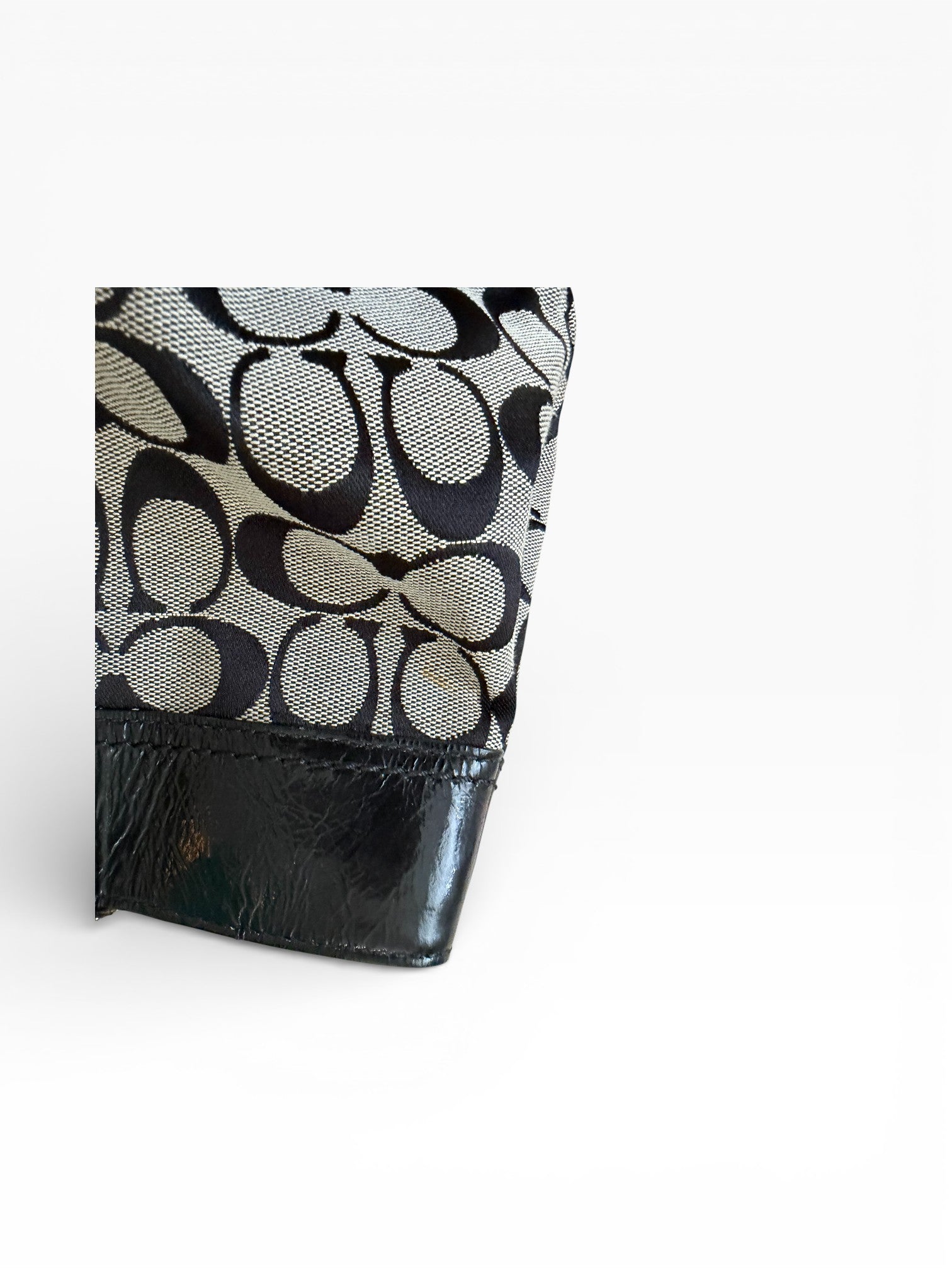 Coach Signature Canvas Shoulder Bag with Buckle Details