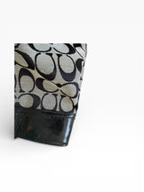 Coach Signature Canvas Shoulder Bag with Buckle Details