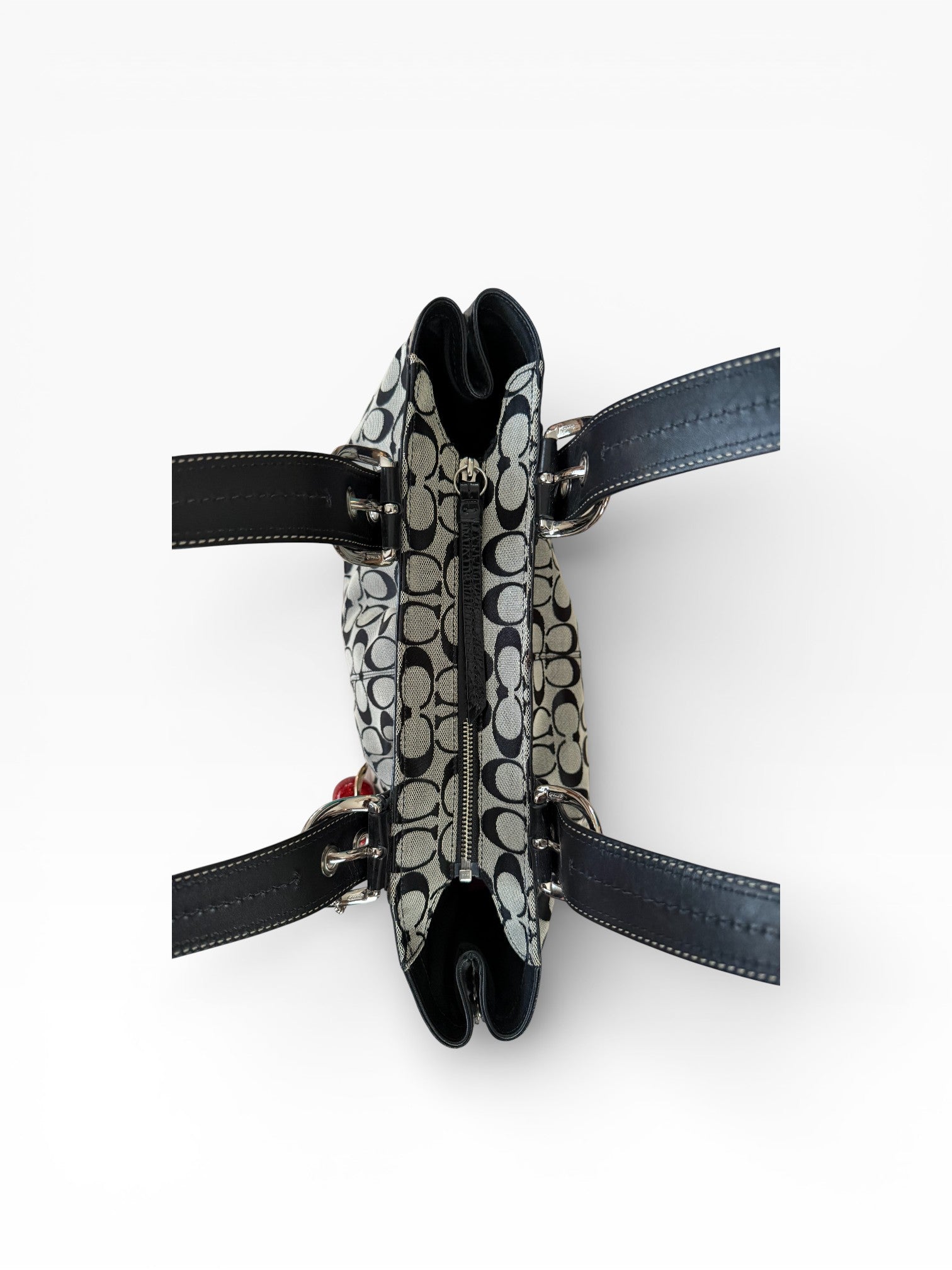 Coach Signature Canvas Shoulder Bag with Buckle Details