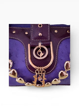 Baby Phat Purple Ostrich Python Studded Satchel NWT