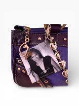 Baby Phat Purple Ostrich Python Studded Satchel NWT