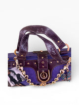 Baby Phat Purple Ostrich Python Studded Satchel NWT