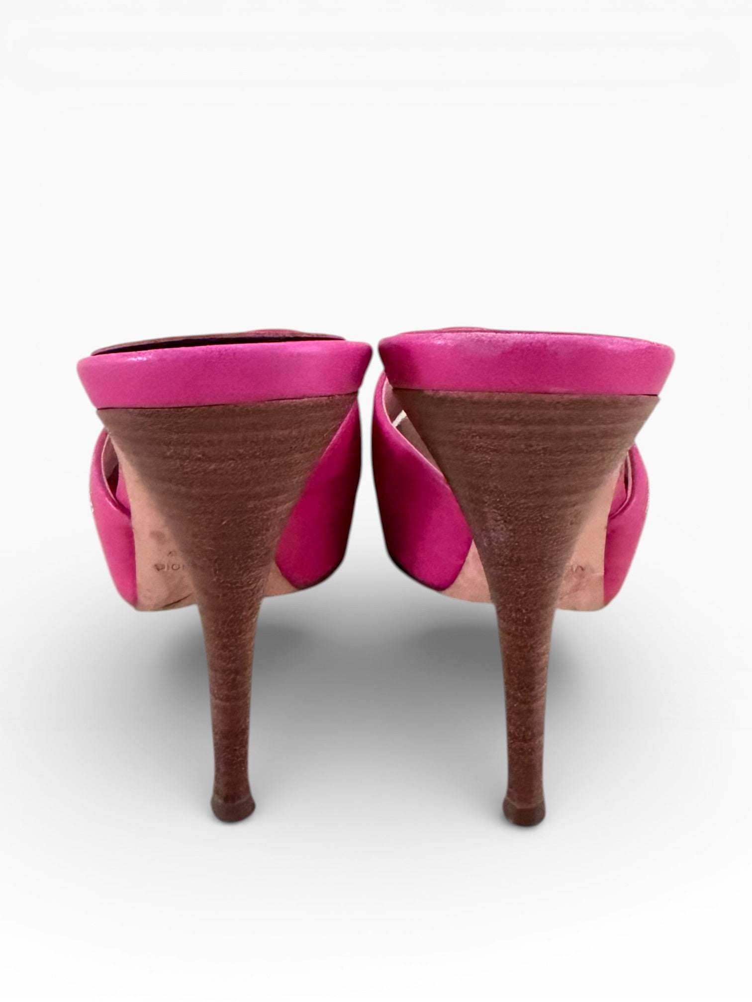 Giuseppe Zanotti Design Hot Pink Crystal Floral Embellished Mule Stiletto Heels