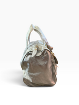Blumarine Silver Metallic Leather Bowler Bag