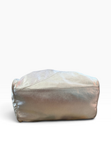 Blumarine Silver Metallic Leather Bowler Bag