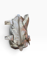 Blumarine Silver Metallic Leather Bowler Bag