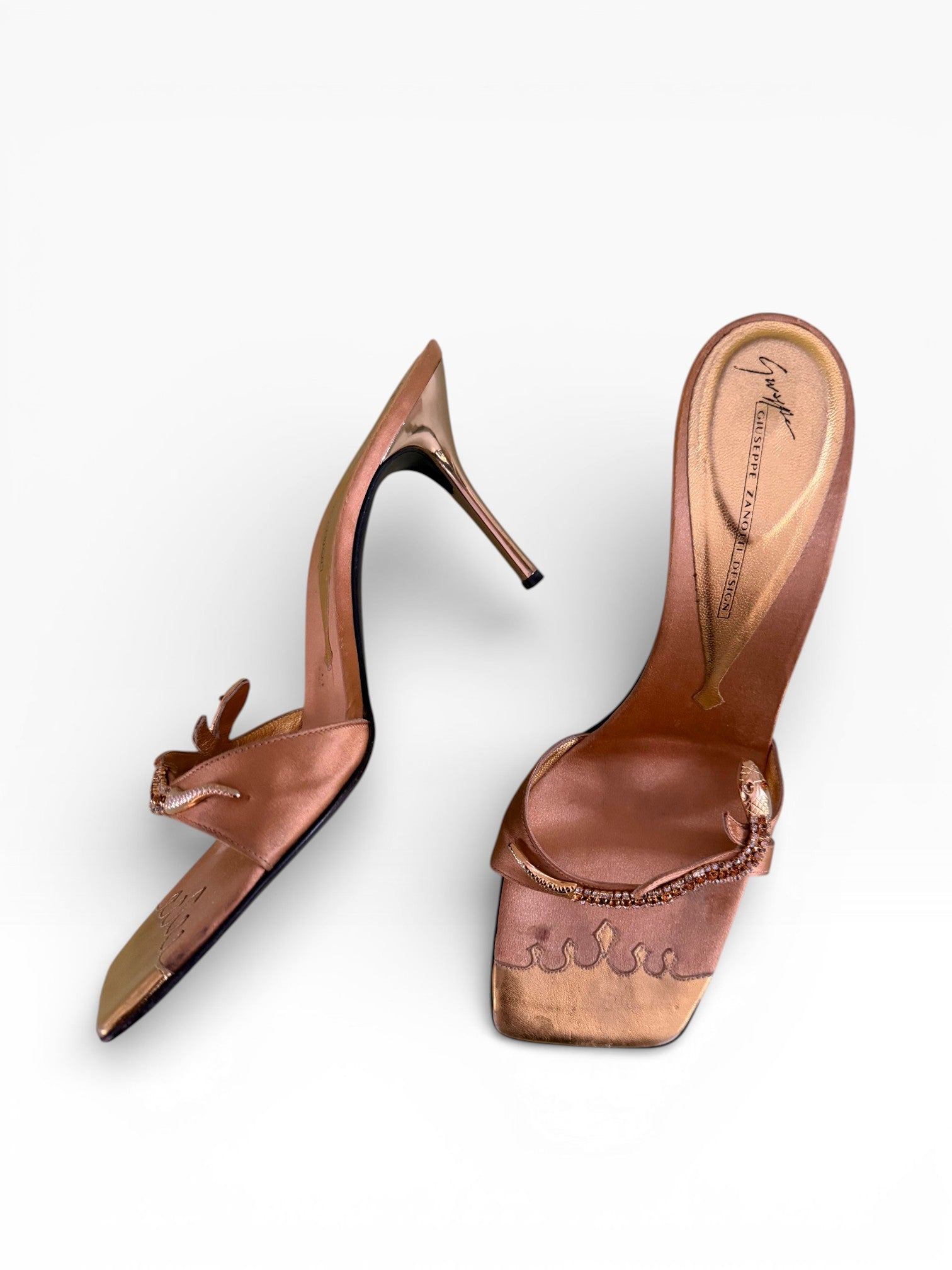 Giuseppe Zanotti Crystal Snake Mules