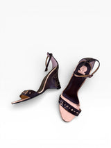 Baby Phat Studded Cat Logo Wedge Sandals