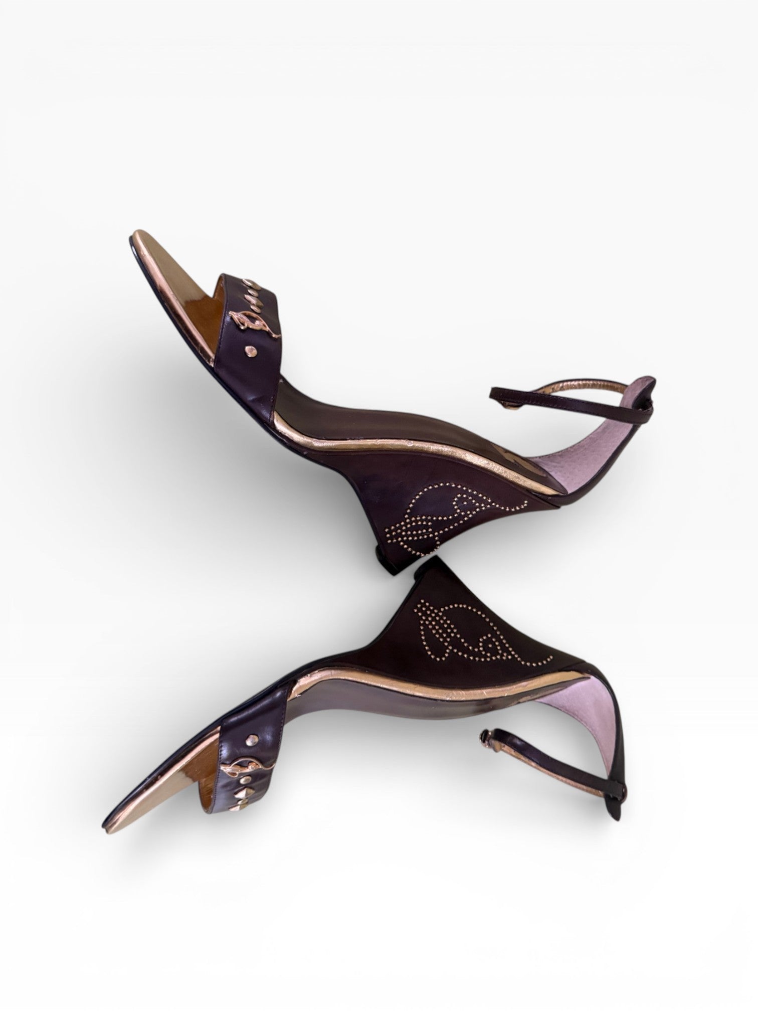 Baby Phat Studded Cat Logo Wedge Sandals