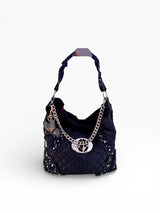 Baby Phat Quilted Chain Faux Fur Hobo