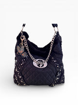 Baby Phat Quilted Chain Faux Fur Hobo