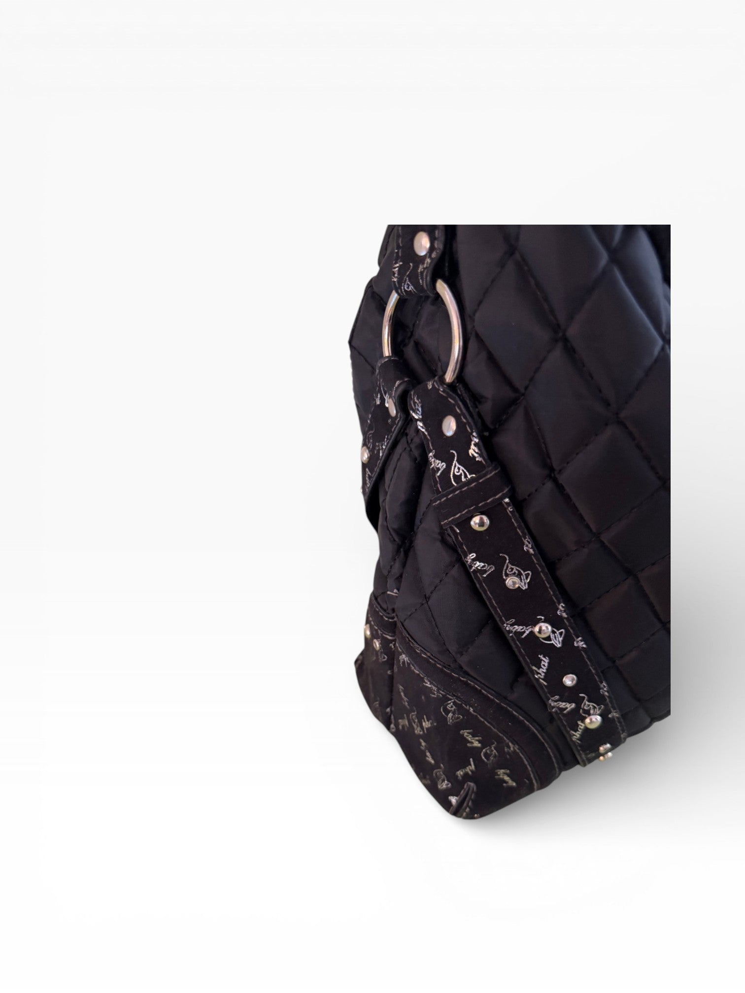 Baby Phat Quilted Chain Faux Fur Hobo