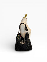Baby Phat Quilted Chain Faux Fur Hobo